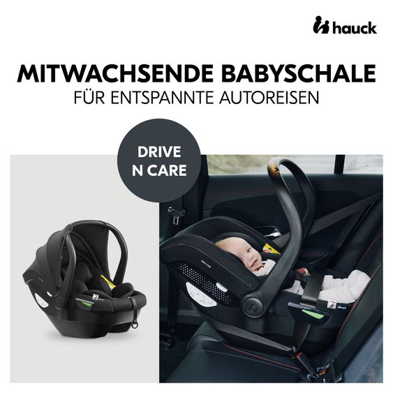 Hauck Babyschale Drive N Care i-Size ab Geburt bis 13 kg (40 - 87 cm) - Black