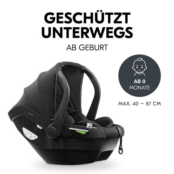 Hauck Babyschale Drive N Care i-Size ab Geburt bis 13 kg (40 - 87 cm) - Black