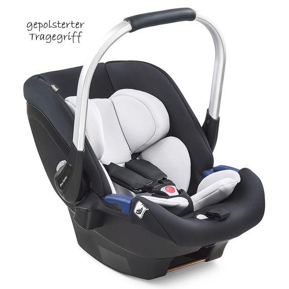 Hauck Babyschale iPro Baby - i-Size (ab Geburt bis 18 Monate) inkl. Sitzverkleinerer und Sonnenverdeck - Caviar