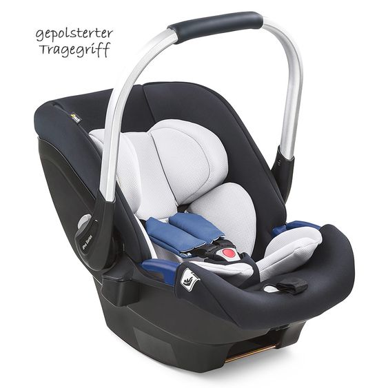 Hauck Babyschale iPro Baby - i-Size (ab Geburt bis 18 Monate) inkl. Sitzverkleinerer und Sonnenverdeck - Denim