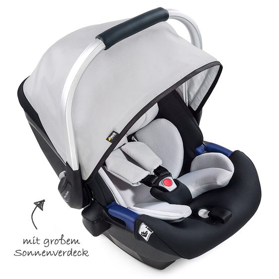 Hauck Babyschale iPro Baby - i-Size (ab Geburt bis 18 Monate) inkl. Sitzverkleinerer und Sonnenverdeck - Lunar