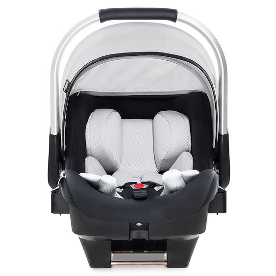 Hauck Babyschale iPro Baby - i-Size (ab Geburt bis 18 Monate) inkl. Sitzverkleinerer und Sonnenverdeck - Lunar