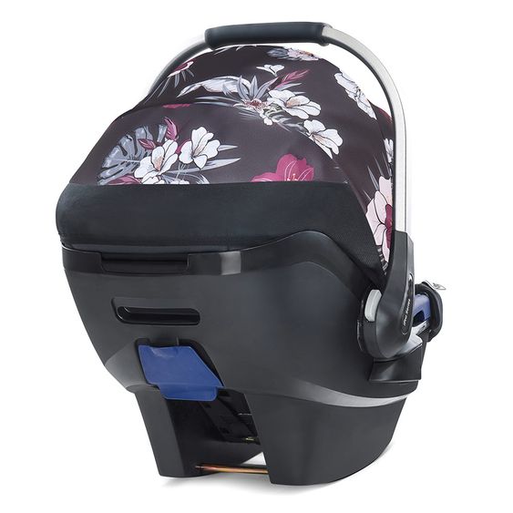 Hauck Babyschale iPro Baby - i-Size (ab Geburt bis 18 Monate) inkl. Sitzverkleinerer und Sonnenverdeck - Wild Blooms Black