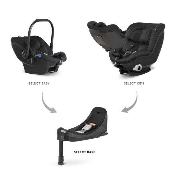 Hauck Babyschale Select Baby - i-Size (ab Geburt bis 18 Monate) inkl. Sitzverkleinerer und Sonnenverdeck - Black