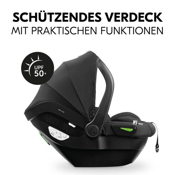 Hauck Set Seggiolino auto per neonati Drive N Care i-Size (40 - 87 cm) incl. Base Isofix e Riduttore Seggiolino - Nero