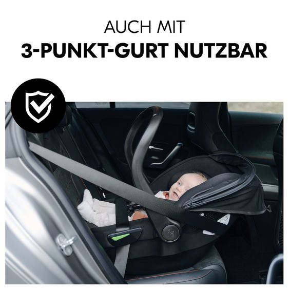 Hauck Babyschalen-Set Drive N Care Set i-Size (40 - 87 cm) inkl. Isofix Basis und Sitzverkleinerer - Black