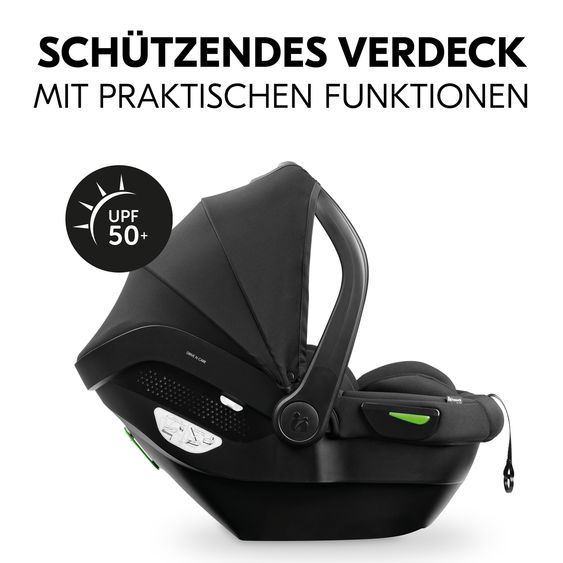 Hauck Babyschalen-Set Drive N Care Set i-Size (40 - 87 cm) inkl. Isofix Basis und Sitzverkleinerer - Black