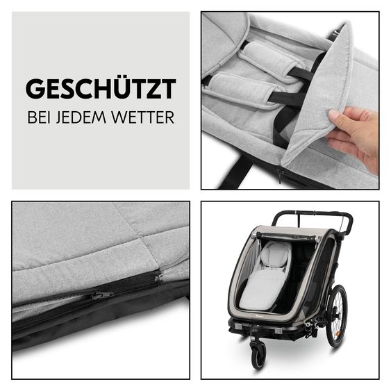 Hauck Babysitz / Neugeboreneneinsatz Baby Lounger 2 für alle Hauck Fahrradanhänger - Grey