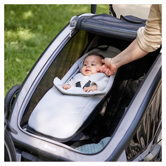 Hauck Babysitz / Neugeboreneneinsatz Baby Lounger 2 für alle Hauck Fahrradanhänger - Grey