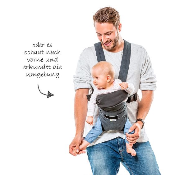 Hauck Babytrage 2-Way Carrier - Melange Charcoal