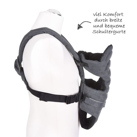Hauck Babytrage 2-Way Carrier - Melange Charcoal