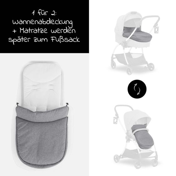 Hauck Baby bath for buggy Colibri - Melange Grey