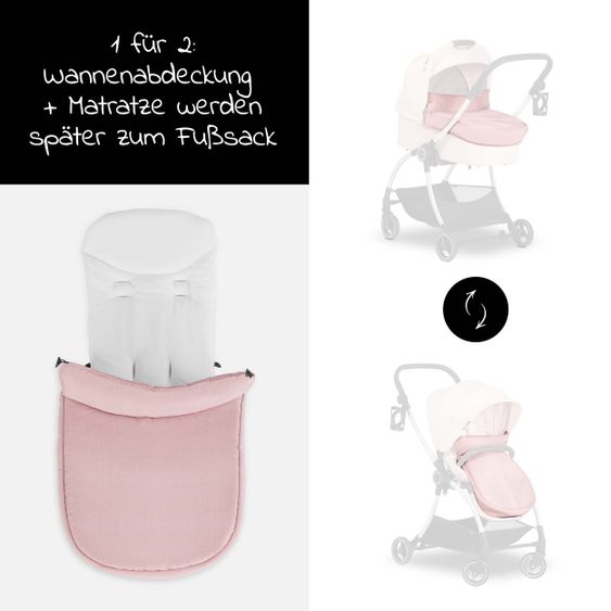 Hauck Babywanne für Buggy Colibri - Melange Rose