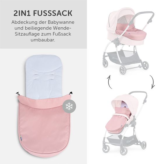 Hauck Baby Carrycot for Eagle 4S Stroller - Pink Grey