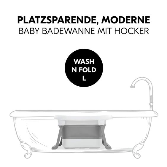 Hauck Badewanne Wash N Fold L - White / Stone - Gr. L