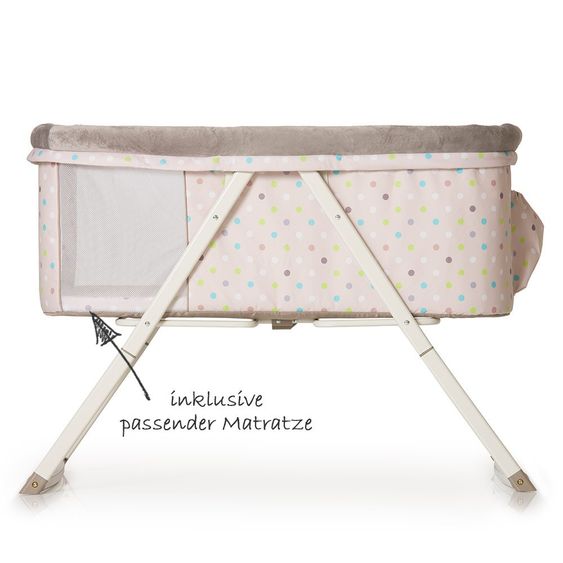 Hauck Beistellbett Dreamer (faltbar inkl. Matratze) - Multi Dots Sand
