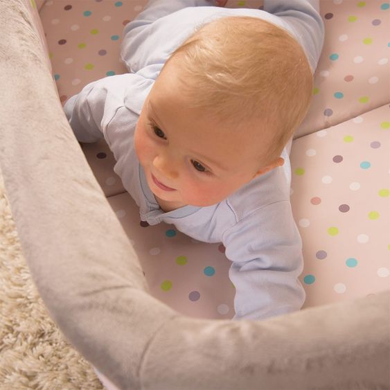 Hauck Beistellbett Dreamer (faltbar inkl. Matratze) - Multi Dots Sand