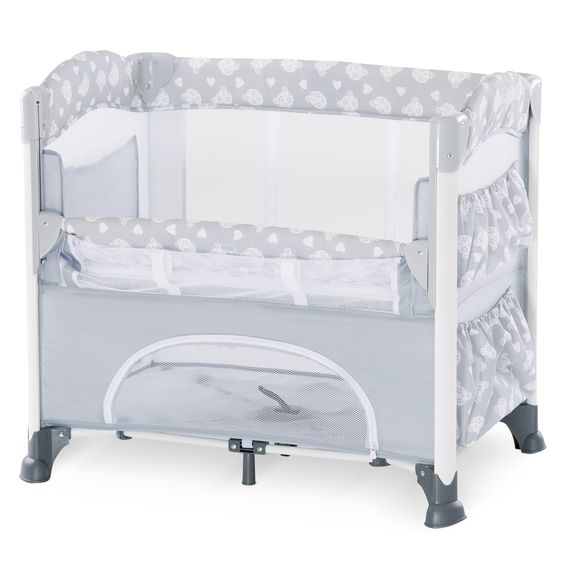 Hauck Beistellbett Sleep N Care Plus (80 x 44 cm) - faltbar, inkl. Transporttasche - Teddy Grey