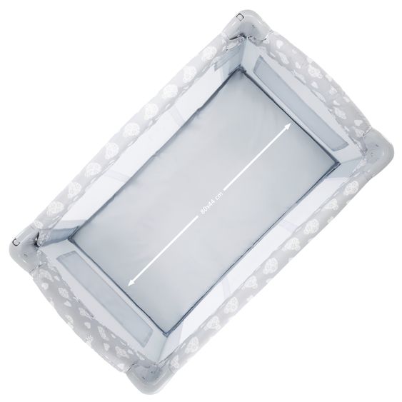 Hauck Beistellbett Sleep N Care Plus (80 x 44 cm) - faltbar, inkl. Transporttasche - Teddy Grey