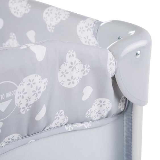 Hauck Beistellbett Sleep N Care Plus (80 x 44 cm) - faltbar, inkl. Transporttasche - Teddy Grey