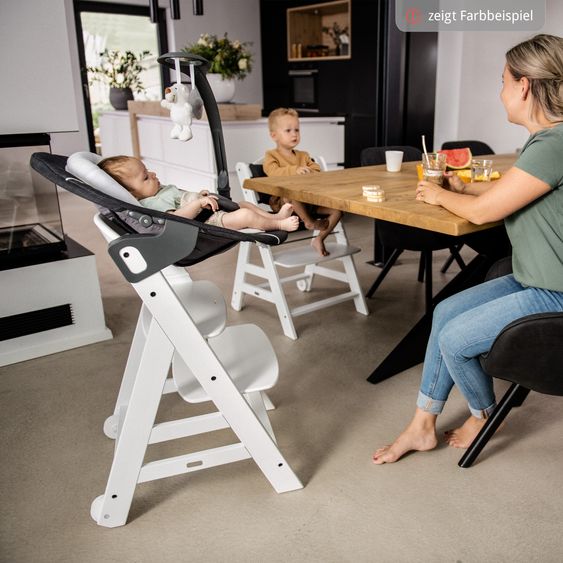 Hauck Beta Plus 5-pcs Newborn Set - Highchair + 2in1 Newborn Insert & Rocker Deluxe + Feeding Tray + Seat Cushion - White