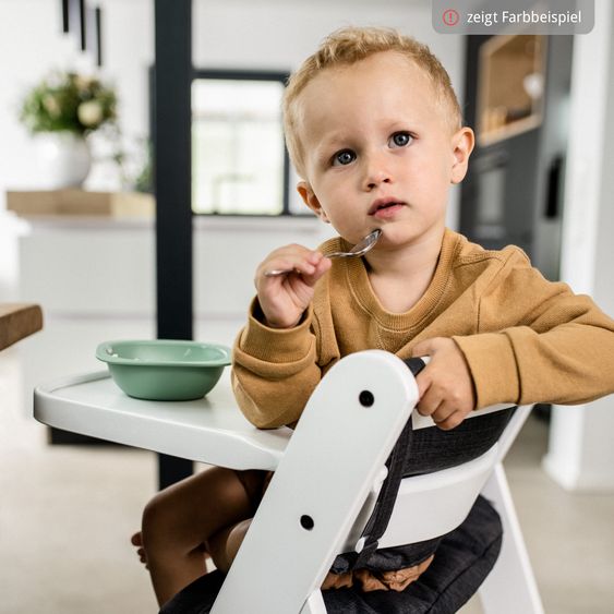 Hauck Beta Plus 5-tlg. Newborn Set - Hochstuhl + 2in1 Neugeborenenaufsatz & Wippe + Sitzkissen + Essbrett - Stretch Grey - Natural