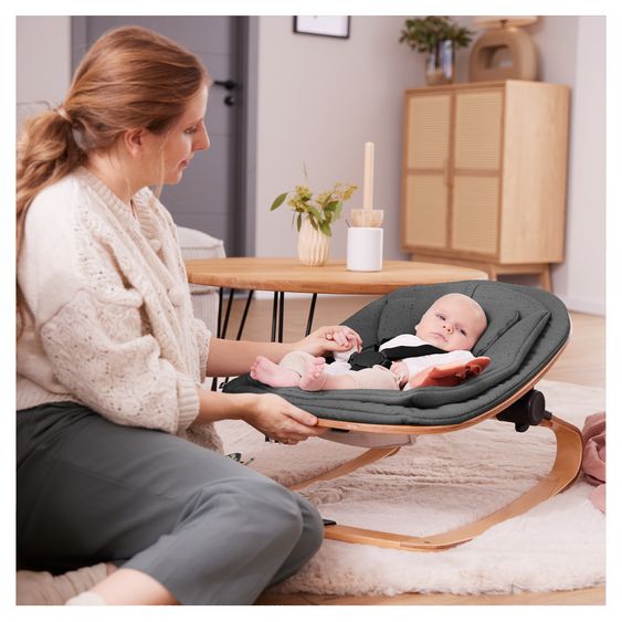 Hauck Beta Plus 5-tlg. Newborn Set - Hochstuhl + Neugeborenenaufsatz & Wippe Eco + Sitzkissen + Essbrett - Whitewashed