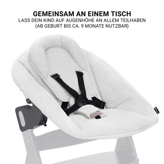 Hauck Beta Plus White Set Nouveau-Né 5 Pièces Chaise Haute + Adaptateur Nouveau-Né 2in1 & Bascule + Plateau Repas + Coussin De Siège