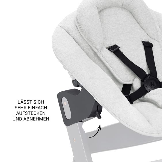 Hauck Beta Plus White Set Nouveau-Né 5 Pièces Chaise Haute + Adaptateur Nouveau-Né 2in1 & Bascule + Plateau Repas + Coussin De Siège