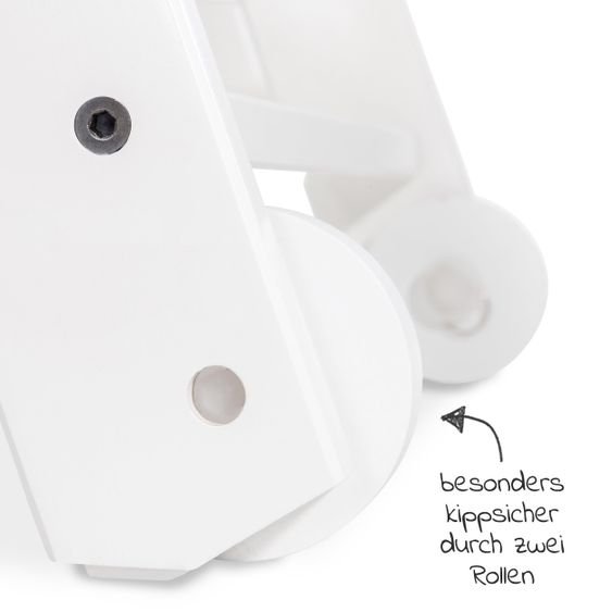 Hauck Beta Plus White Newborn Set - 5-tlg. Hochstuhl + Aufsatz & Wippe Premium, Essbrett, Sitzkissen - Jersey Charcoal