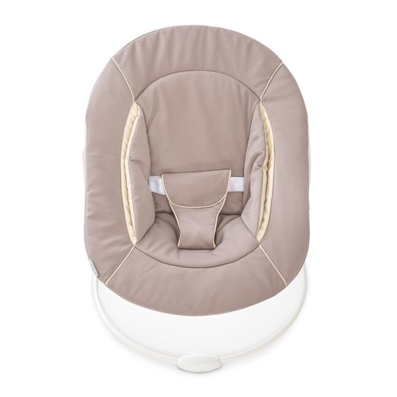 Hauck Beta Plus Whitewashed 5-tlg. Newborn Set - Hochstuhl + 2in1 Neugeborenen-Aufsatz & Wippe, Essbrett, Sitzkissen - Stretch Beige