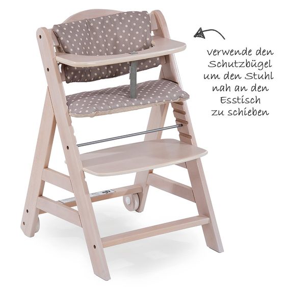 Hauck Beta Plus Whitewashed Newborn Set Deluxe - 5-tlg. Hochstuhl + 2in1 Neugeboreneneinsatz + Essbrett + Sitzpolster