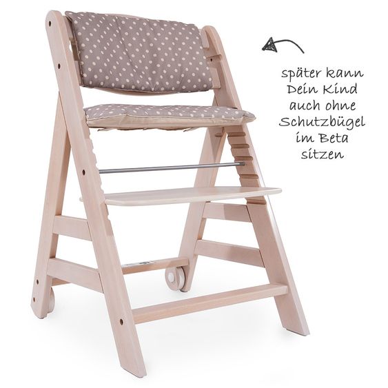 Hauck Beta Plus Whitewashed Newborn Set Deluxe - 5-tlg. Hochstuhl + 2in1 Neugeboreneneinsatz + Essbrett + Sitzpolster
