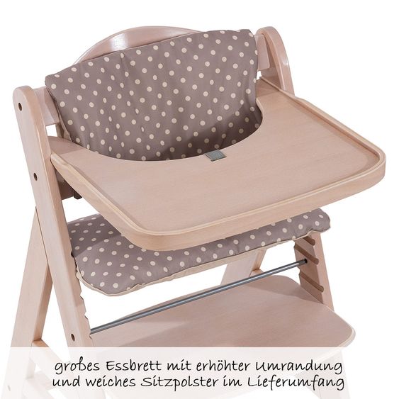 Hauck Beta Plus Whitewashed Newborn Set Deluxe - 5-tlg. Hochstuhl + 2in1 Neugeboreneneinsatz + Essbrett + Sitzpolster