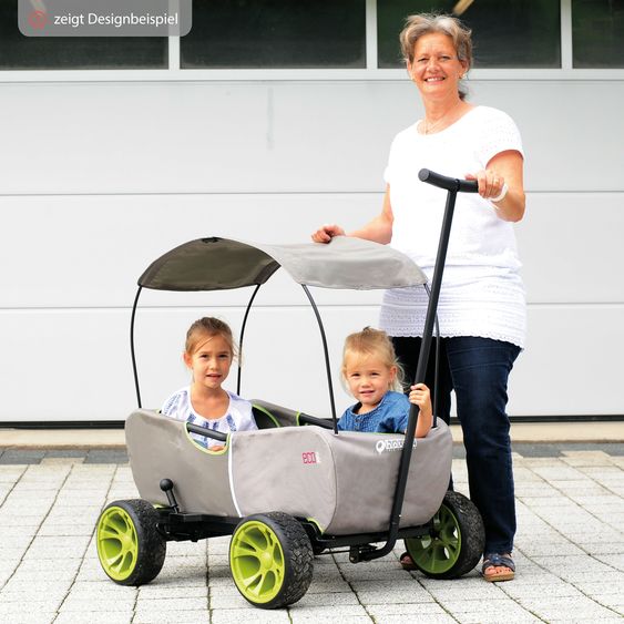 Hauck Eco Mobil Safari handcart - foldable with roof, transport trolley & handcart for 2 children