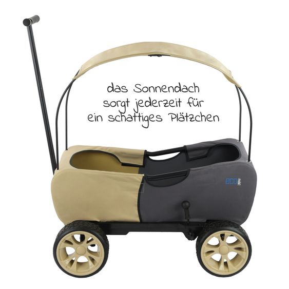 Hauck Eco Mobil Safari handcart - foldable with roof, transport trolley & handcart for 2 children