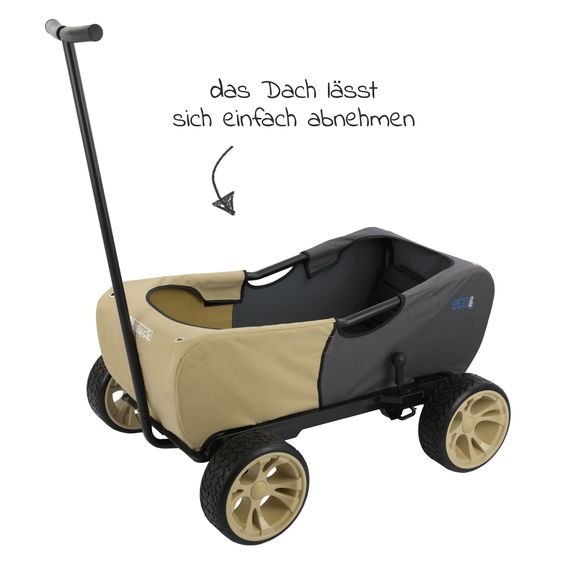 Hauck Eco Mobil Safari handcart - foldable with roof, transport trolley & handcart for 2 children