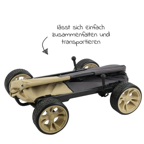 Hauck Eco Mobil Safari handcart - foldable with roof, transport trolley & handcart for 2 children