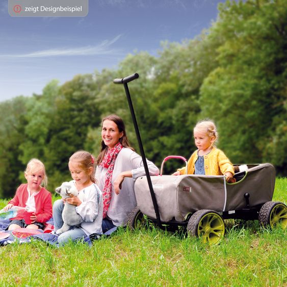 Hauck Eco Mobil Safari handcart - foldable with roof, transport trolley & handcart for 2 children