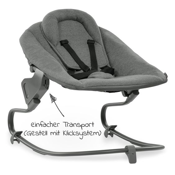 Hauck Bouncer 2in1 Premium (adjustable newborn attachment & bouncer) for Alpha & Beta high chair - Dark Grey