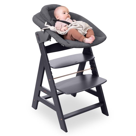 Hauck Sdraietta 2in1 Premium (aggancio regolabile per neonati e sdraietta) per seggiolone Alpha e Beta - Grigio Scuro