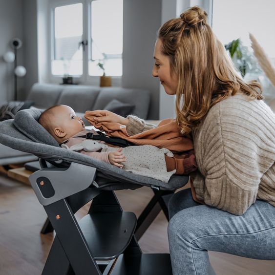 Hauck Bouncer 2in1 Premium (adjustable newborn attachment & bouncer) for Alpha & Beta high chair - Dark Grey