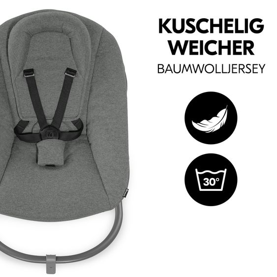 Hauck Bouncer 2in1 Premium (adjustable newborn attachment & bouncer) for Alpha & Beta high chair - Dark Grey