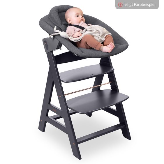 Hauck Sdraietta 2in1 Premium (attacco regolabile per neonato e sdraietta) per seggiolone Alpha e Beta - Grigio chiaro