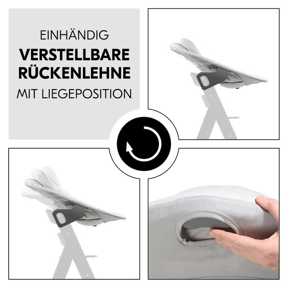 Hauck Sdraietta 2in1 Premium (attacco regolabile per neonato e sdraietta) per seggiolone Alpha e Beta - Grigio chiaro