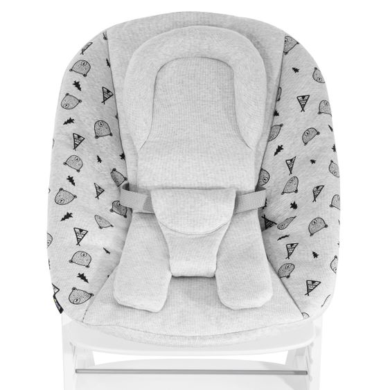 Hauck Bouncer 2in1 Premium (adjustable newborn attachment & rocker) for Alpha & Beta high chair - Nordic Grey