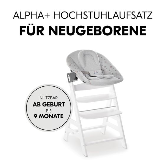 Hauck Bouncer 2in1 Premium (verstellbarer Neugeborenenaufsatz & Wippe) für Alpha & Beta Hochstuhl - Rainbow