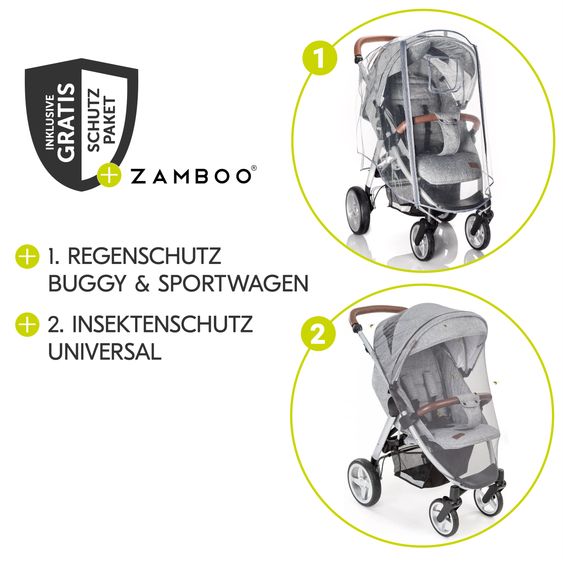 Hauck Buggy Citi Neo II inkl. XXL Zubehörpaket & Buggy-Lenkrad - Caviar Stone