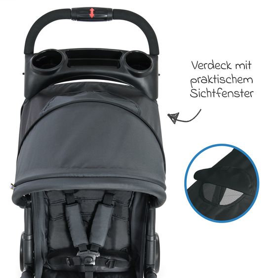 Hauck Buggy Citi Neo II inkl. XXL Zubehörpaket & Buggy-Lenkrad - Caviar Stone