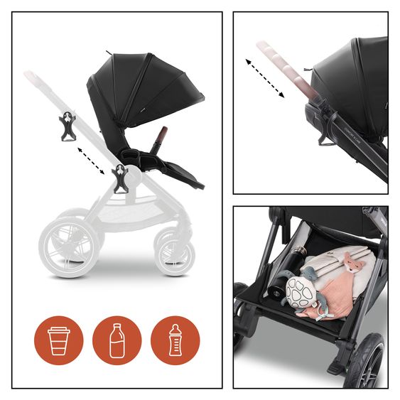 Hauck Buggy Comfort N Care 3in1 Travel Set inkl. XXL Zubehörset - Black